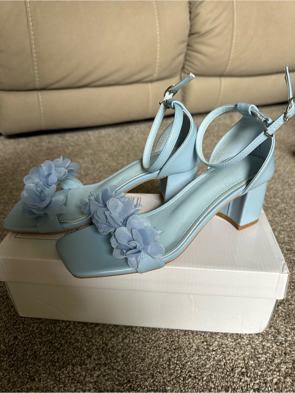 Blue Floral Heels